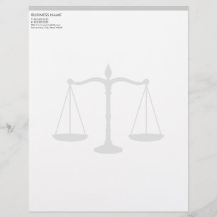 Formele rechter Scale Attorney Letterhead Gepersonaliseerd Briefhoofd