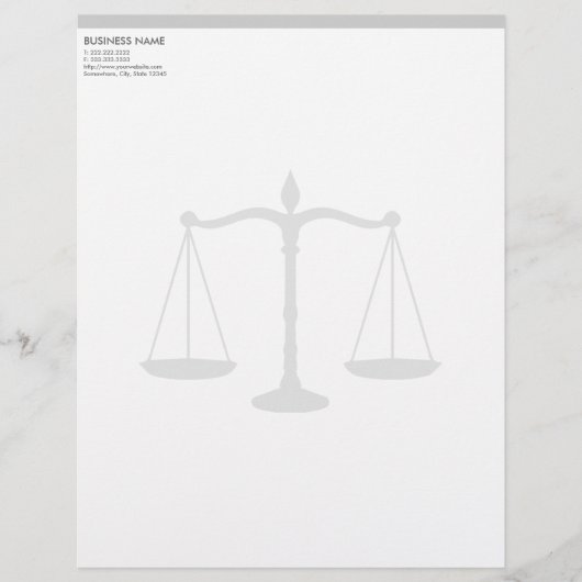 Formele rechter Scale Attorney Letterhead Gepersonaliseerd Briefhoofd (Voorkant)