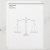 Formele rechter Scale Attorney Letterhead Gepersonaliseerd Briefhoofd (Voorkant / Achterkant)