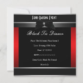 Formele Red Black Stropdas Corporate Invite Kaart (Voorkant)
