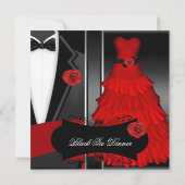 Formele Red Black Stropdas Dinner Corporate nodigt Kaart (Achterkant)