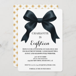 Formele Ribbon Verjaardag Uitnodigen - Gold Star Kaart