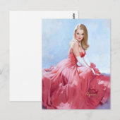 Formele rode jurk pin-up briefkaart (Voorkant / Achterkant)