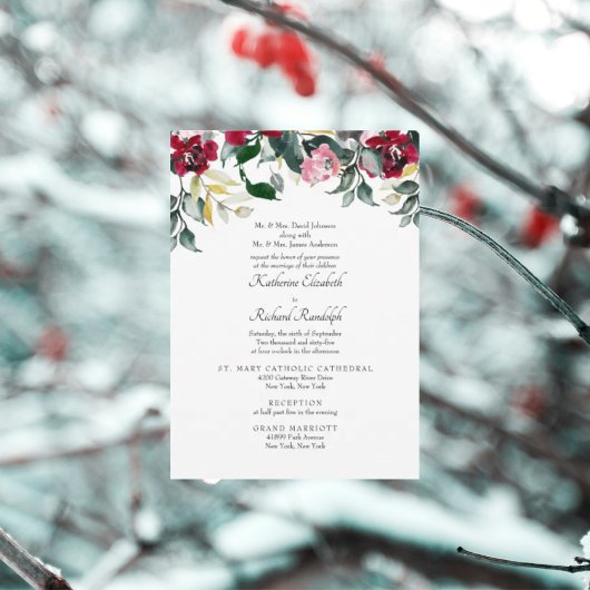 Formele Rode Roos Winter 2 Locatie Bruiloft  Kaart