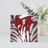 Formele Rode Zebra Uitnodiging (Staand voorkant)