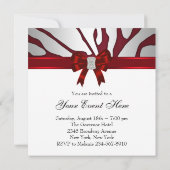 Formele Rode Zebra Uitnodiging (Achterkant)