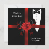 Formele rode zwarte Stropdas voor binnenpartij Kaart (Voorkant)