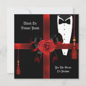 Formele rode zwarte Stropdas voor binnenpartij Kaart (Voorkant)