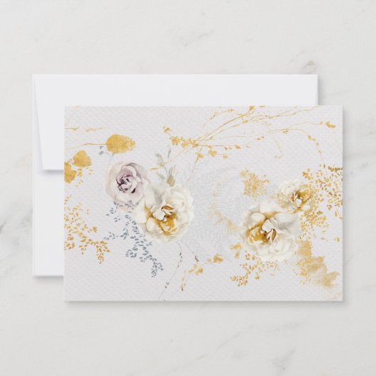 Formele romantische betoverende botanische bruilof RSVP kaartje (Achterkant)