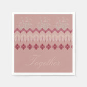 Formele roze Bourgogne en Floral Servet (Voorkant)