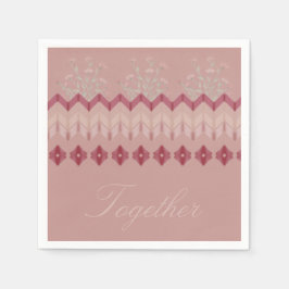 Formele roze Bourgogne en Floral Servet