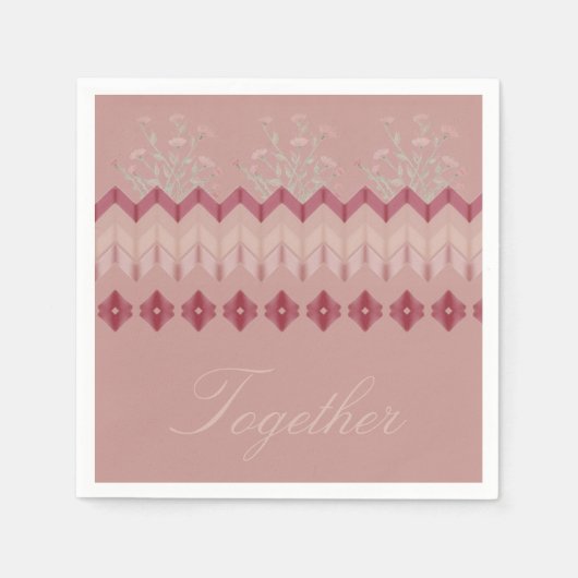 Formele roze Bourgogne en Floral Servet (Voorkant)