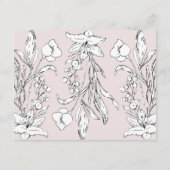 Formele roze Floral Letters Weddenschap-kaart Informatiekaartje (Achterkant)