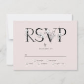 Formele roze Floral Letters Wedding RSVP Reactie (Voorkant)