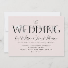 Formele roze Musk Floral Letters Weddenschap Kaart