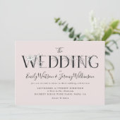 Formele roze Musk Floral Letters Weddenschap Kaart (Staand voorkant)