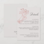Formele Roze Orchidee Huwelijksdetails Bijlagekaar Informatiekaartje (Voorkant / Achterkant)