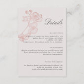 Formele Roze Orchidee Huwelijksdetails Bijlagekaar Informatiekaartje (Voorkant)