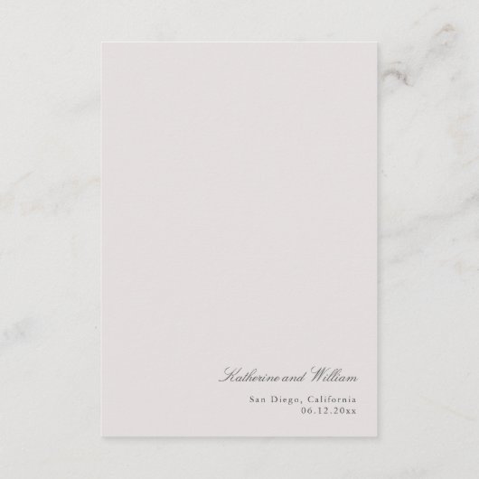 Formele Roze Orchidee Huwelijksdetails Bijlagekaar Informatiekaartje (Achterkant)