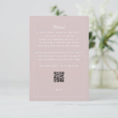 Formele Roze QR Code Huwelijksdetails Informatiekaartje (Staand voorkant)