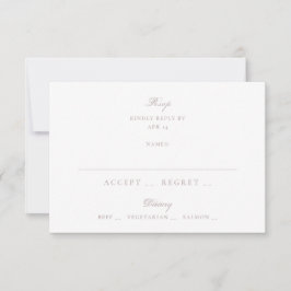Formele Roze Roze Huwelijk RSVP Kaartje