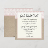 Formele roze zadelaarzoolmeisjes nacht uitnodiging (Voorkant / Achterkant)