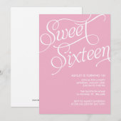 Formele roze zoete 16 injecties kaart (Voorkant / Achterkant)