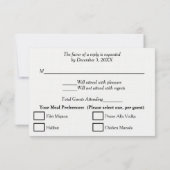 Formele RSVP bruiloft zwart wit Kaartje (Achterkant)
