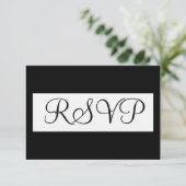 Formele RSVP bruiloft zwart wit Kaartje (Staand voorkant)