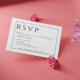 Formele RSVP-Kaart voor zwart en wit huwelijk RSVP Kaartje