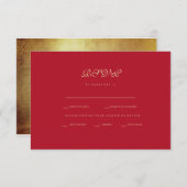 Formele RSVP Rood- en goudbruiloft (Voorkant / Achterkant)