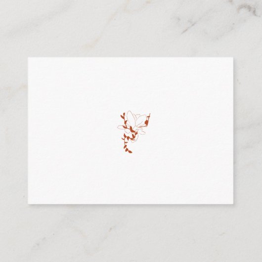 Formele Rust Bloemen Crest Monogram Trouwdetails Informatiekaartje (Achterkant)