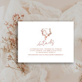 Formele Rust Bloemen Crest Monogram Trouwdetails Informatiekaartje