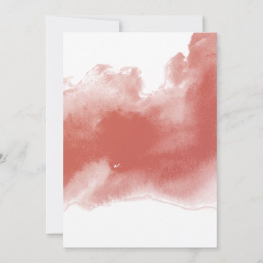 Formele Rust Peach Blush Oranje Waterverf bruiloft Kaart (Achterkant)