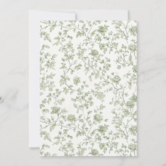 Formele rustdag Groene Monogram Weddenschap Kaart (Achterkant)