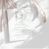 Formele rustdag Groene Monogram Weddenschap Kaart