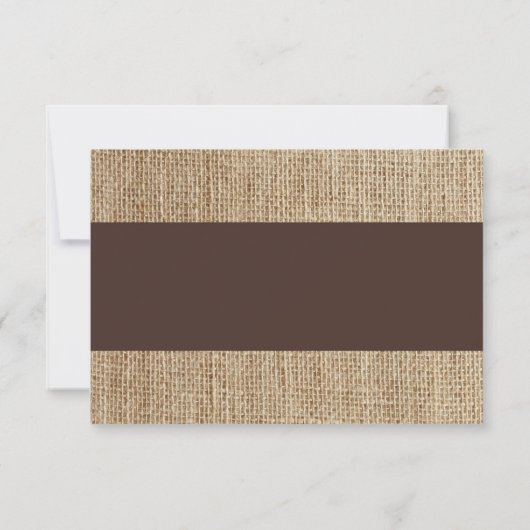 Formele Rustic Burlap Brown-reactiekaart RSVP Kaartje (Achterkant)