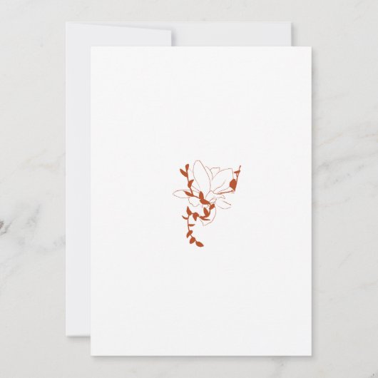 Formele rustieke bloemenkam Monogrammed Wedding Kaart (Achterkant)