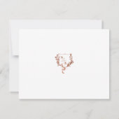 Formele Rustieke Bloemenkamervorm RSVP Monogram Hu Kaartje (Achterkant)