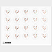 Formele rustieke Floral Crest Monogram Huwelijk Ronde Sticker (Vel)