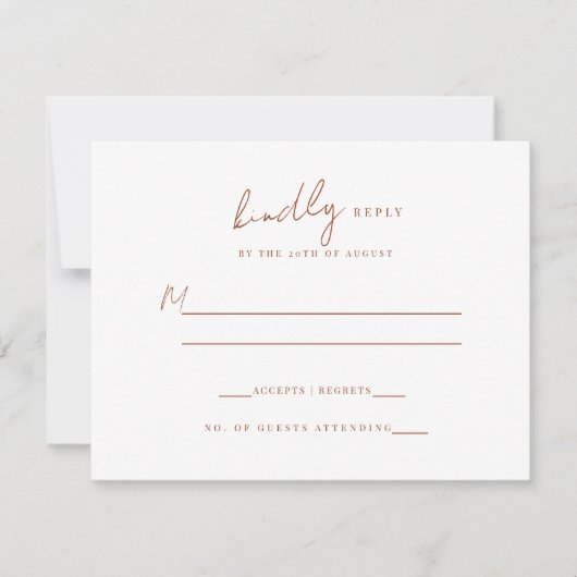 Formele rustieke Floral Crest RSVP Monogram Huweli Kaartje (Voorkant)