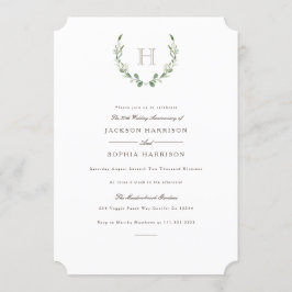 Formele & Rustieke Groene Huweliksjubileum Uitnodi Kaart