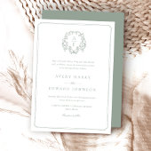 Formele Sage Green bruiloft uitnodiging