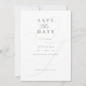 Formele Sage Green Script Fotobruiloft Save The Date (Voorkant)