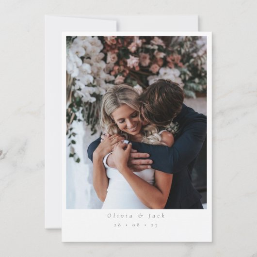 Formele Sage Green Script Fotobruiloft Save The Date (Achterkant)