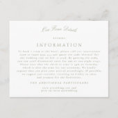 Formele Sage Groene Kalligrafie Bruiloft Details Informatiekaartje (Voorkant)