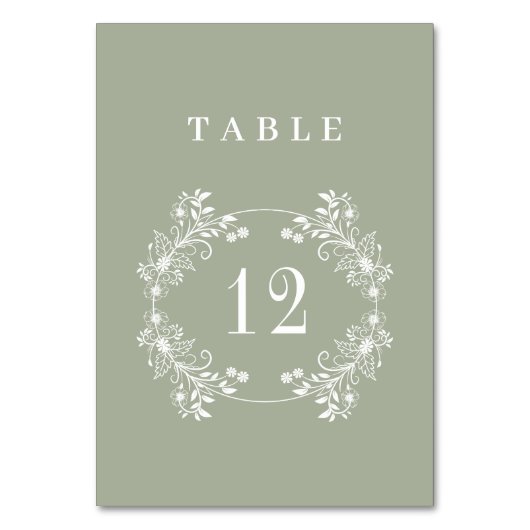 Formele  Sage Groene Monogram Bruiloft Kaart (Voorkant)