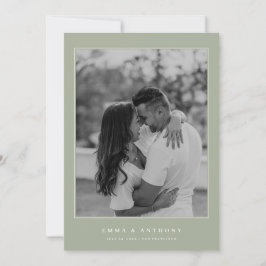 Formele  Sage Groene Monogram Bruiloft Save The Date