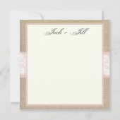 Formele schoot & kant roze dank je kaart (Achterkant)