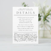 Formele schuifbladeren Zwart-wit Details Informatiekaartje (Staand voorkant)